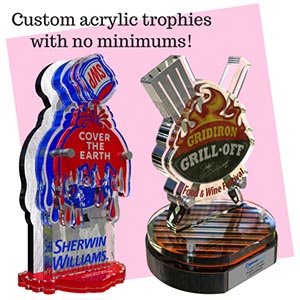 Custom Acrylic Trophies With No Minimums